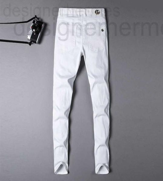 

men039s jeans designer fashion brand boutique light luxury jeans men039s elastic slim pants fashion straight trend 1ckw2579845, Blue