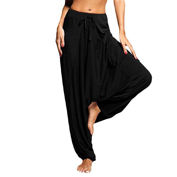 

women pants 2023 for ladies casual summer autumn solid color loose yoga trousers harem pant sweatpants, Black