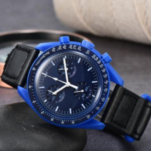 

designer watch bioceramic moon mens watch quarz mission to the moon 42mm luxury bioceramic planet montre limited edition master moon watch, Slivery;brown
