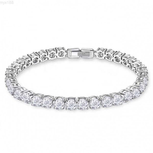 

shining moissanite diamond in small size 4.5mm tennis bracelet for girls, Silver