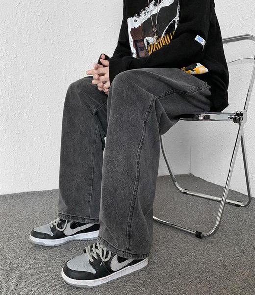 

men039s jeans men39s pants casual vintage baggy loose straight wide leg denim japanese fashion man streetwear t29men039s9163383, Blue