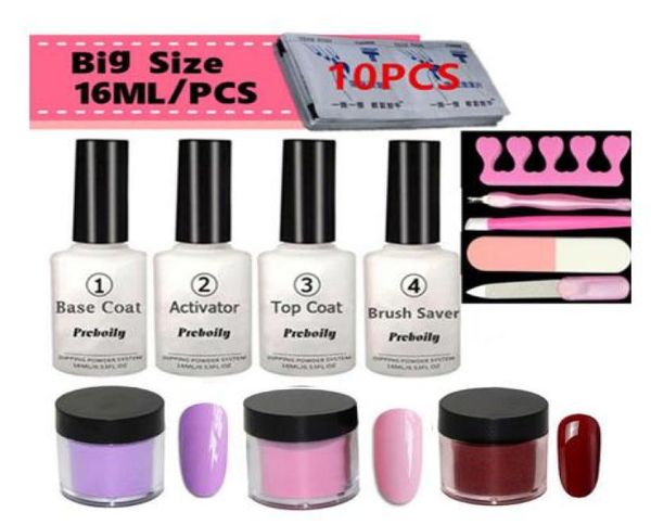 

13inone high gloss finish set dipping nails 10gpcs dipping 16ml nail polish kit dip for nail salon9312437, Silver;gold