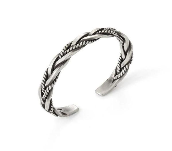 

bangle 2021 man bracelet cuff for men wide open adjustable braided weave style wrap jewelry gifts5566774, Black