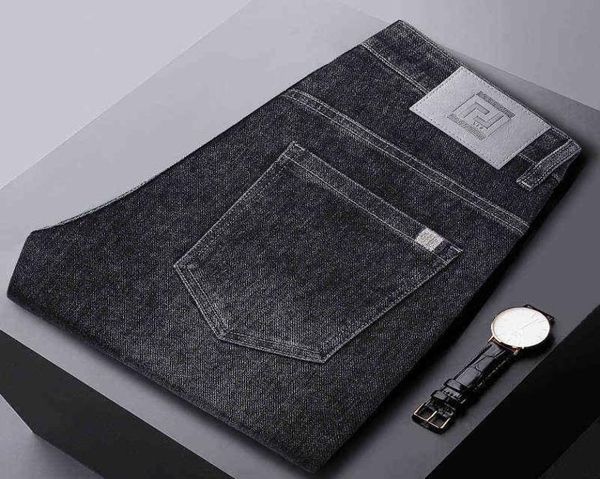 

black men039s grey jeans men039s slim fit small straight tube long pants autumn elastic casual korean version trend3187068, Blue