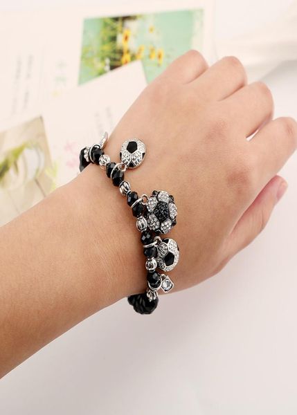 

ball game jewelry new fashion and popular basketball football elastic bracelet men and women crystal sports jewelry3069022, Golden;silver