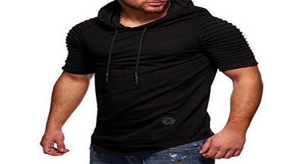 

loozykit men tshirt 2020 summer fashion hooded sling shortsleeve tee male tshirt slim male camisa masculina plus size 3xl2364192, White;black