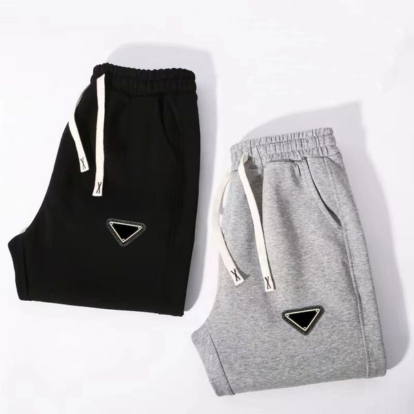

men's clothing pants sweat pants plush casual pants with elastic waist design sports pants can be worn up to close-up pants m-4xl loose, Black