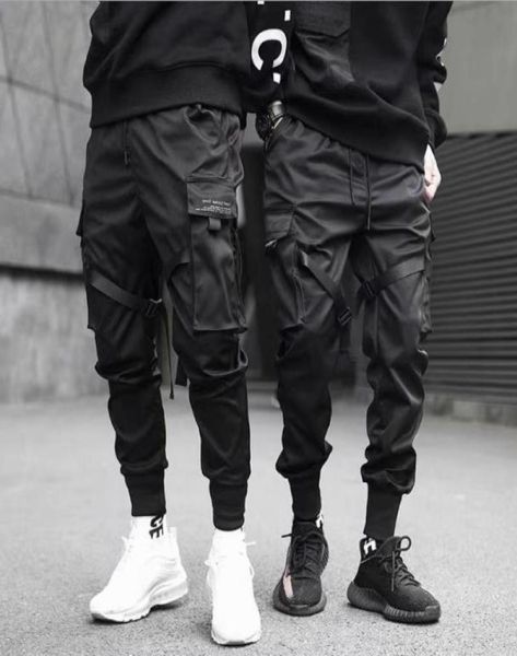 

concealer trousers spring pants multipocket casual loose trendy brand overalls men4698032, Black
