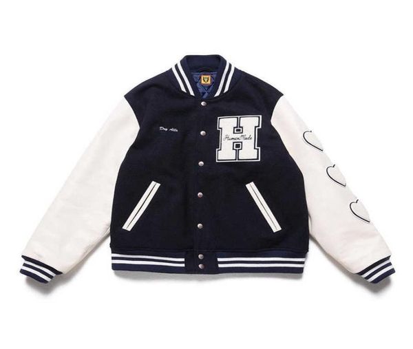 

men women 11 leather sleeve patchwork towel embroidery coat girls don039t cry varsity baseball jacket1347386, Black