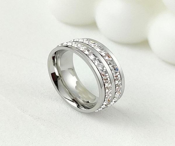 

titanium steel band rings for men and women valentine039s day fashion diamond jewelry size 5109226948, Silver
