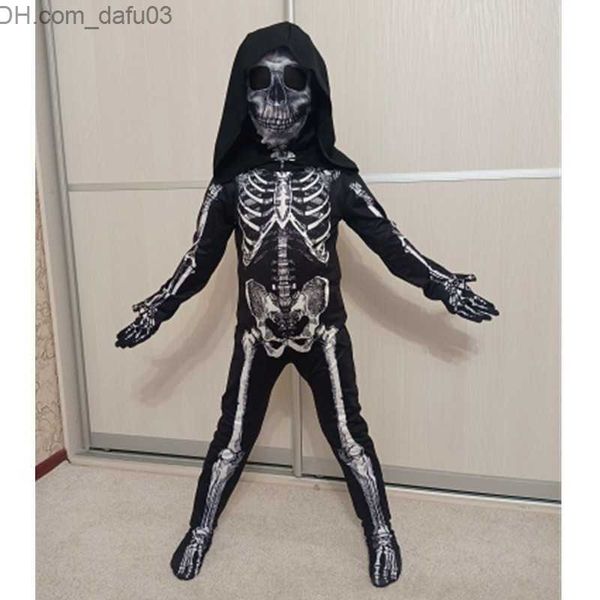 

theme costume halloween skull comes children's horror dress up hooded game role playing holiday gift comes z230805, Black;red