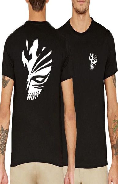 

2020 cool cosplay hollow mask bleach shirt ichigo kurosaki anime men short sleeve tshirt tee6050733, White;black