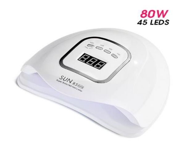 

sun x5 max 80w nail dryer for drying all gel polish uv led nail lamp with lcd display 45 pcs leds ice lamp6987127
