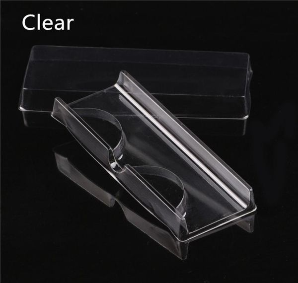 

4colors transparent white pink plastic eyelashes packaging box fake eyelash tray storage cover single case transparent lid clear t8570498