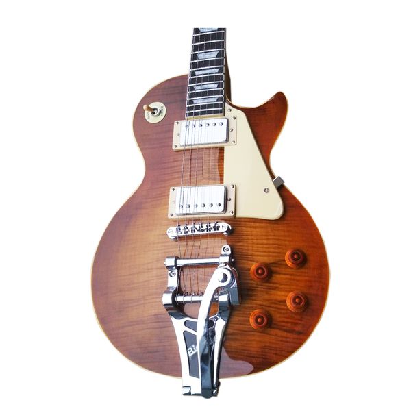 

classic lp standard sunburst flame mohagany electric guitar