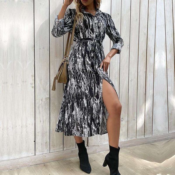 

wholesale autumn and winter womens long sleeved tie dyed dress, Black;gray