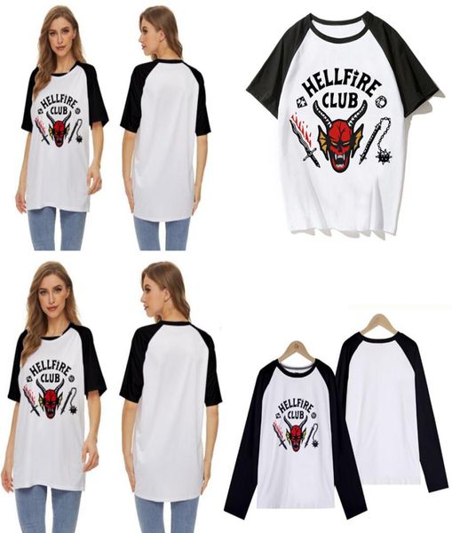 

stranger things 4 hellfire club long sleeve t shirt women eleven female graphic tshirt casual slim fit raglan tshirts tees 4550099, White