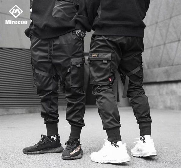 

multipocket techwear cargo pants men punk harem joggers sweatpants trousers men pants drawstring harajuku hip hop street wear cy24011568, Black