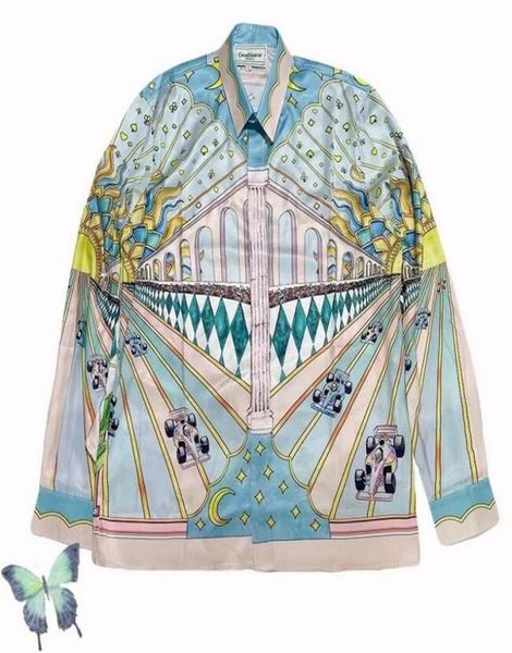 

light silk fabric long sleeve shirt men women casual loose shirts2279597, White;black