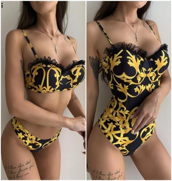 

bikini fashion swimwear set for women girl swimsuit with pad bandage twopiece bathing suit8386351, Black