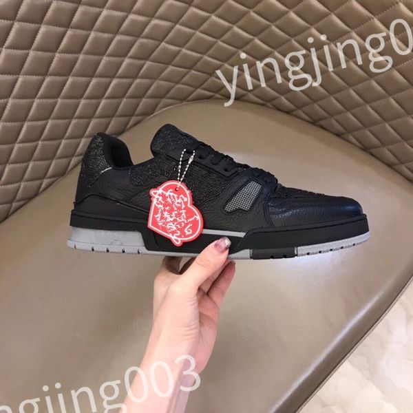 

new luxury trainer casual shoes sports shoes golden fashion men women casual shoes white leather flat shoe quality 39-45 rd220803, Black