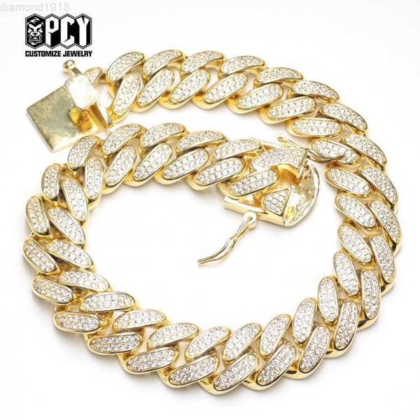 

design jewelry hip hop cuban link chain necklace custom jewelry silver with zircon vvs moissanite
