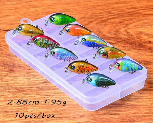 

10pcsbox 10 color mixed 285cm 195g crank hard baits lures fishing hooks 12 treble hook fishhooks pesca tackle kl371565239