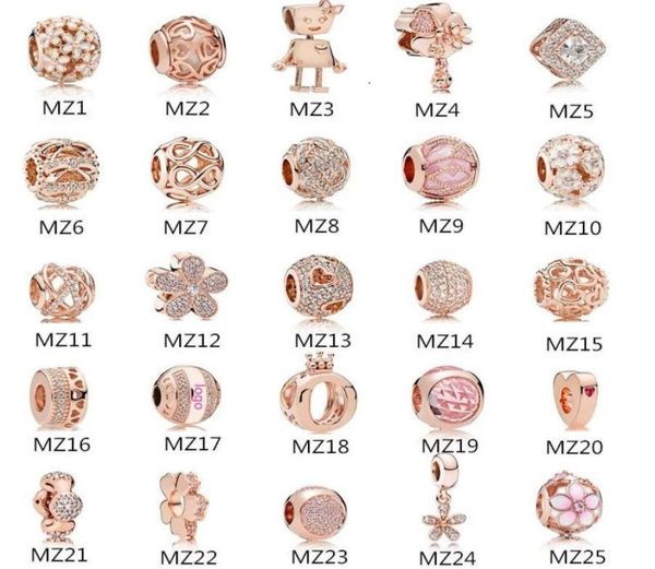 

authentic 925 sterling silver fits bracelet beads rose gold charms for european charm chain necklace fashion diy jewelry9911031, Black
