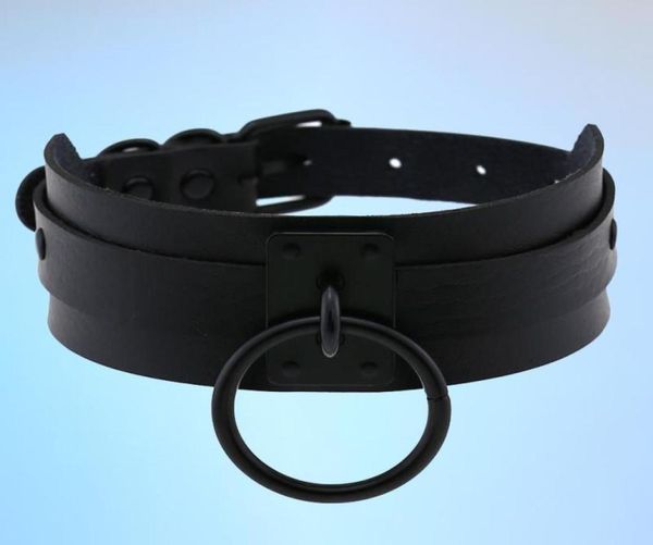 

chokers gothic collar fetish pu leather female slave necklace bondage restraints choker punk night club for woman3430959, Golden;silver