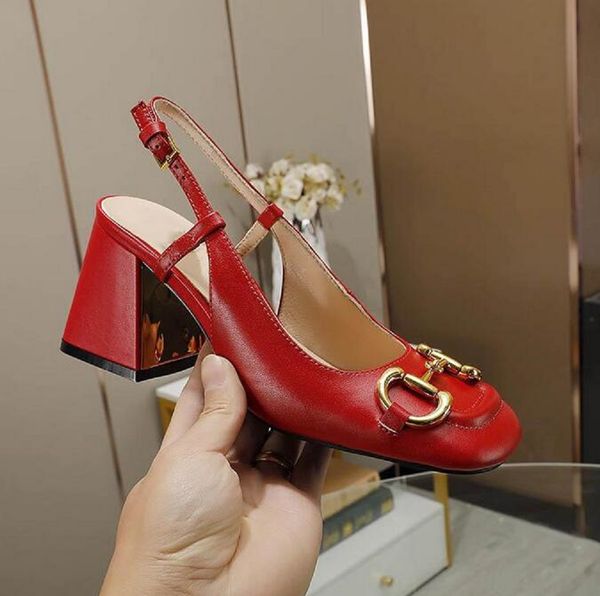 

italy women sandal chumky heel interlocking high-quality leather slippers slides sandal calf leathers flats ladies fashion cutout wear shoes, Black