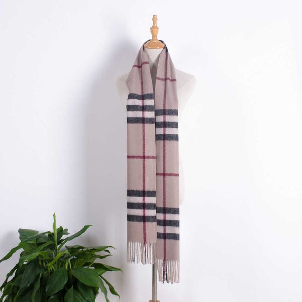 

designer b urbbery scarf for women and men for winter checkered scarf 2023 autumn thickened imitation cashmere tassel decoration warm men&#0, Blue;gray