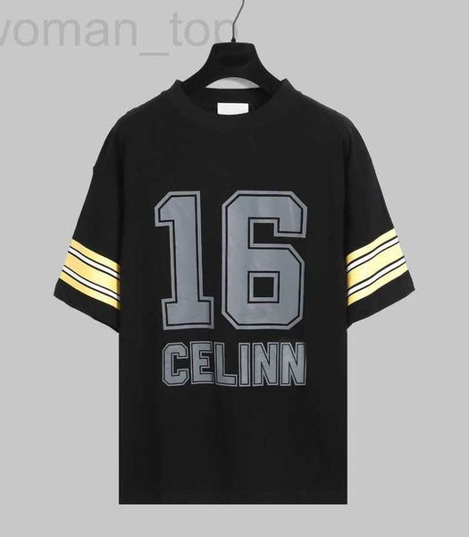 

women's t-shirt designer correct version ce home fashion brand double alphanumeric printed short sleeve t-shirt casual swpk, White