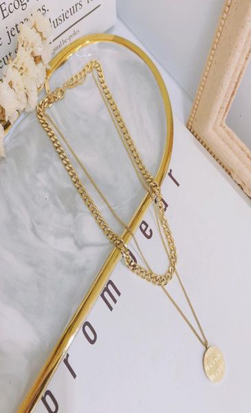 

18k gold plated stainless steel necklace luxury designer necklaces choker chain letter pendant statement fashion womens wedding je1529845, Silver