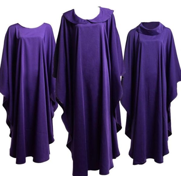 

clergy costume clothes priest holy religion costumes for catholic churchpurple solid chasuble vestments clegy minister apparel new6913449, Black;red