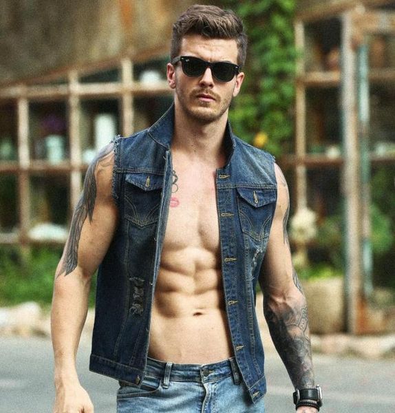 

men039s vests 2021 mens sleeveless jeans jacket men oversize 6xl blue black denim vest cowboy waistcoat7365376, Black;white