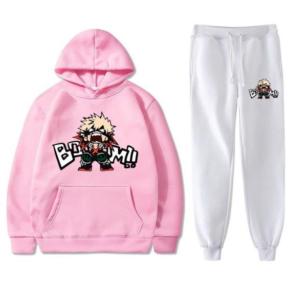 

men039s tracksuits bakugou print hoodie pants two piece my hero academia anime cosplay sweatshirt and sweatpants set hooded 2029300919, Gray