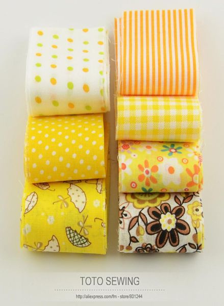 

booksew 100%cotton fabric f036# 7pcs/lot gold yellow set jelly roll strips quilting patchwork cm x100cm for diy handmade crafts1380566, Black;white
