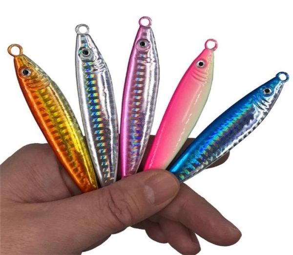 

5pcs deep sea fishing jigging night glow noctilucent metal jigbait slow jig lure spoon bass spinner baits 40g 6080100150g 220223966980