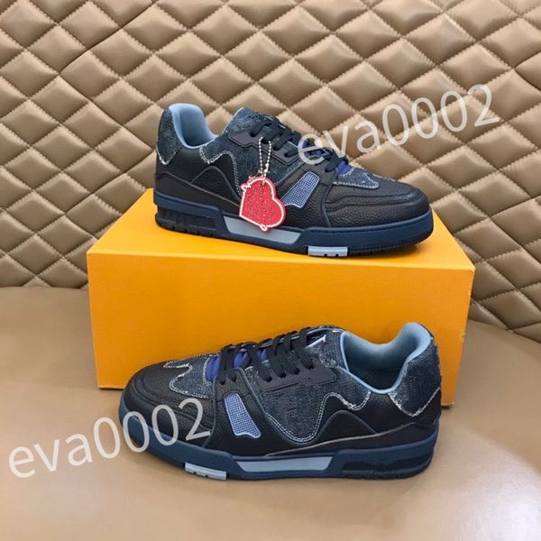 

2023 new sneakers shoes runner trainer casual shoes women platform lateral greca print lace up leather fashion outdoor desginer mens trigrec, Black