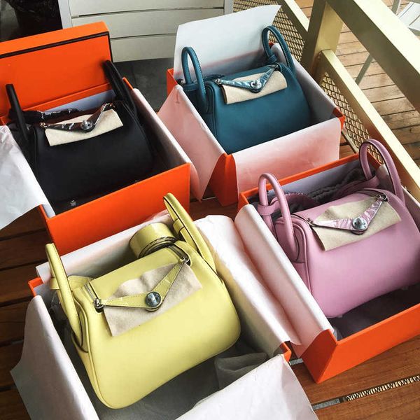 

luxury h ermes lindis's bags for sale swift cowhide mini lindi bag high-grade leather doctor pillow one-shoulder cross-body tote women&