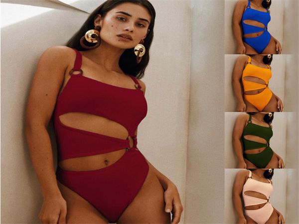 

women onepiece swimsuit multicolor solid color hollow out design swimwear qj2032 summer fashion sporty beach suit holiday ba2825647, White;black
