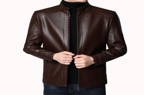 

brand men jacket spring fall soft leather jackets for man clothing long sleeves coat fashion korean style thin clothing26389603639334, Black