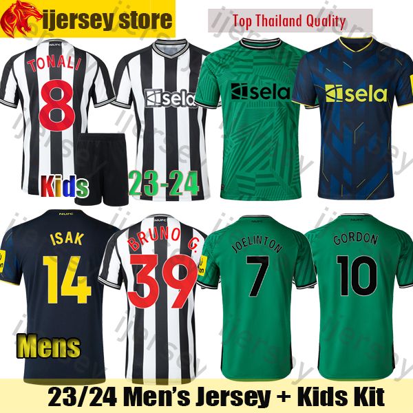 

23 24 nufc soccer jerseys bruno g. uniteds 2023 2024 gordon tonali wilson joelinton isak almiron barnes football shirt murphy lascelles mens, Black;yellow