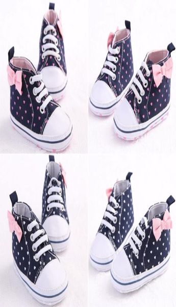 

cartoon printed baby girls shoes first walkers high canvas shoes butterflyknow bow active all star bebe shoes3155862, Black;red