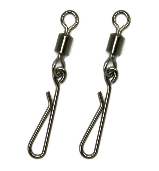 

200 pieceslot rolling swivel with hanging snap carp fishing tackle fast link bass fly fishing lure connector3613170