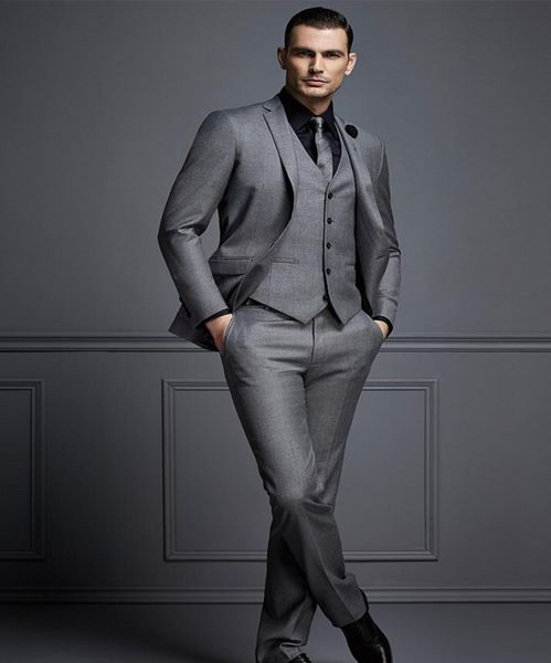 

dark grey mens suit new fashion groom suit wedding suits for men slim fit groom tuxedos for man jacketvestpants1599746, Black;gray