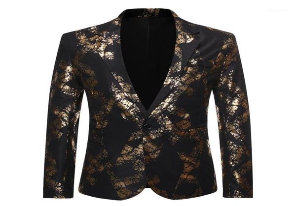 

men039s suits blazers men one button gold foil stamping golden floral printed suit club stage wedding sport slim formal fit c4073955, White;black