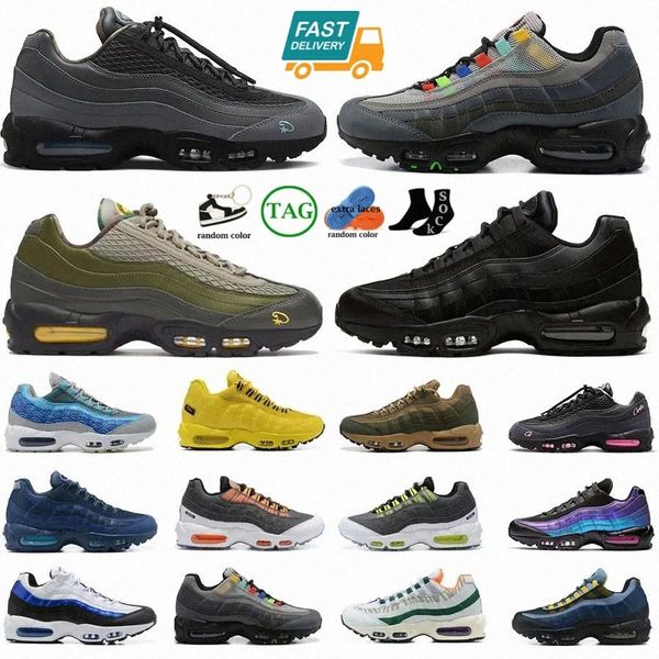 

max 95s neon pink suede black and green rose triple white navy blue ultramarine grape michigan men women trainers sports sneakerspmsj#