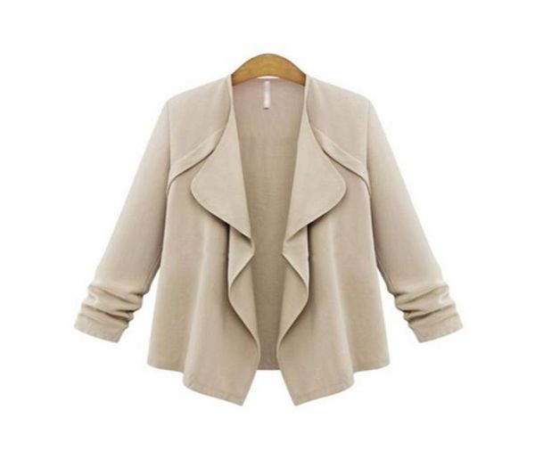 

2018 autumn asymmetric ruffles jackets women overcoats cardigans coats female fashion solid basic jackets plus size 5xl53791166680753, Black;brown