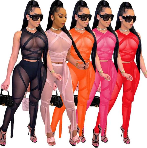

women jumpsuits screen perspective bandage solid color sleeveless two piece suit bodycon jumpsuits rompers bodysuit2478788, Black;white